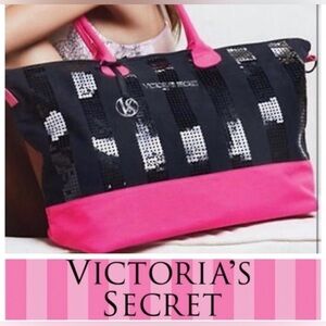 Victorias Secret Sequin Stripe Weekender Large Duffel Bag BF 2013 BNWT
